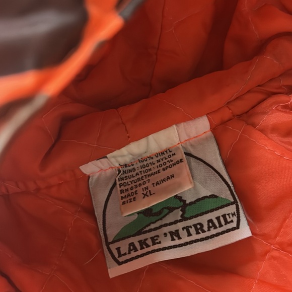 Lake 'N Trail Vinyl Camo Quilted Rain Jacket, Size XL, Vintage - Picture 6 of 9
